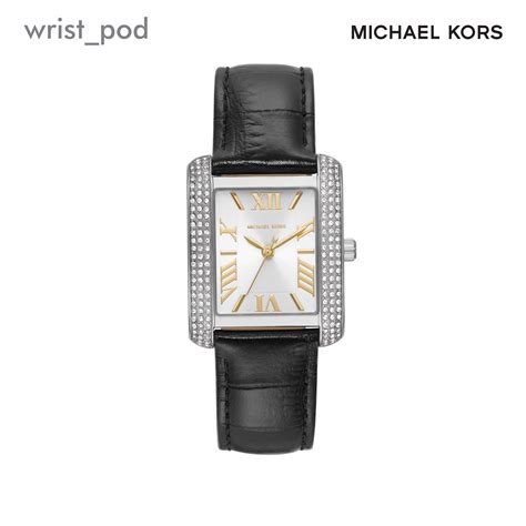 michael kors black stamped croco petite emery watch|Petite Emery Pavé Silver.